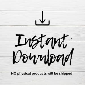 Puede incluir: Texto negro "Descarga instant&aacute;nea" con una flecha hacia abajo sobre un fondo de madera blanca. El texto "NO se enviar&aacute;n productos f&iacute;sicos" est&aacute; debajo del texto principal.