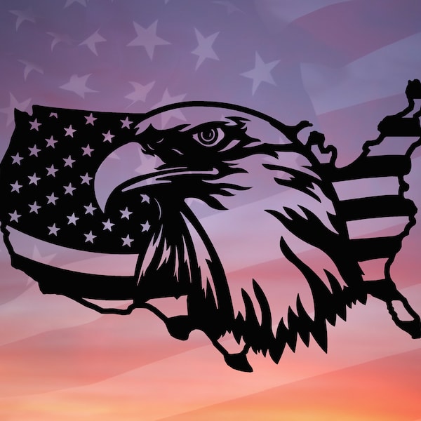 American Flag Eagle - USA / America / Patriotic - DXF and SVG design - Laser,  Plasma, Waterjet