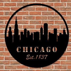 Chicago Skyline DXF SVG - Silhueta / Vetor / Paisagem urbana / Metrô / Contorno