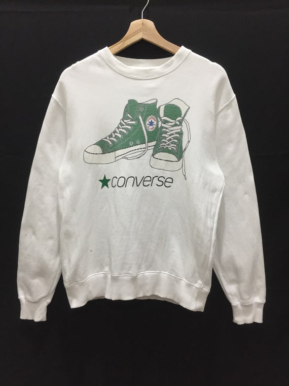 converse big shoes logo spell out sweatshirt jumpe