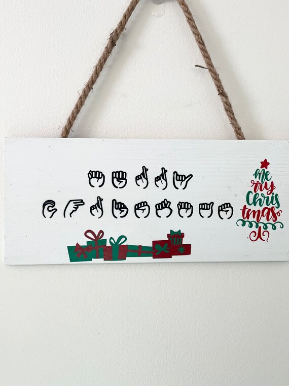 ASL Merry Christmas Sign ASL Christmas Wall Sign Merry Etsy