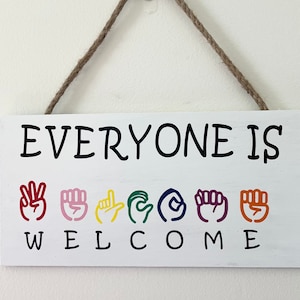 ASL Welcome Sign, ASL Sign, Welcome Sign, Sign Language Sign, American Sign Language Sign, Gift For ASL Teacher