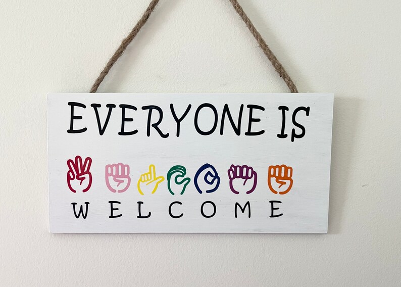 Handmade ASL Welcome Sign, Sign Language Teacher Gift - Etsy