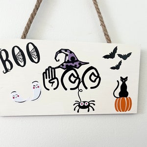 ASL Halloween Sign, Fun Halloween Decor, ASL Wall Art, American Sign Language Sign, Sign Language Sign, ASL Teacher Gift