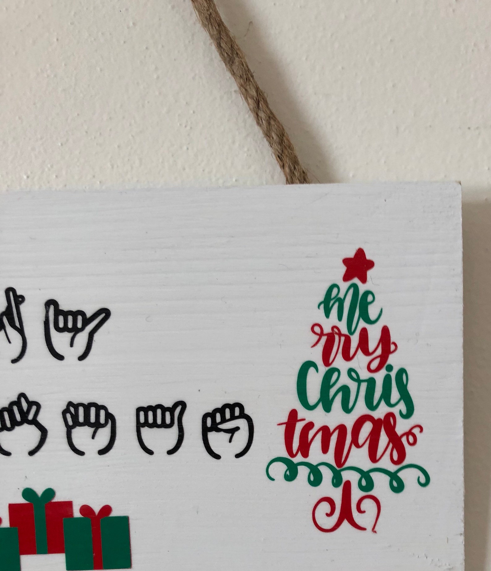 ASL Merry Christmas Sign ASL Christmas Wall Sign Merry | Etsy