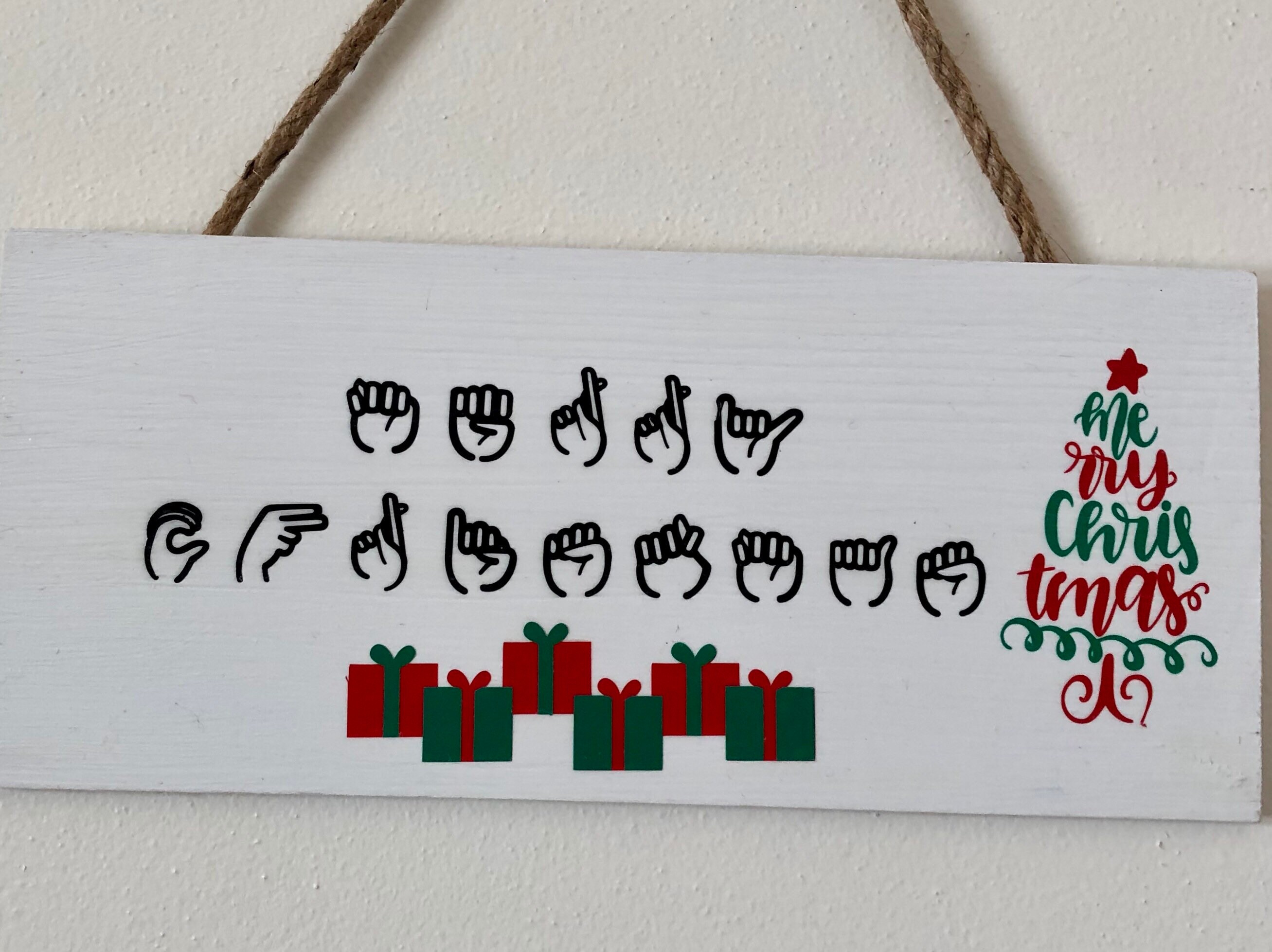 ASL Merry Christmas Sign ASL Christmas Wall Sign Merry | Etsy