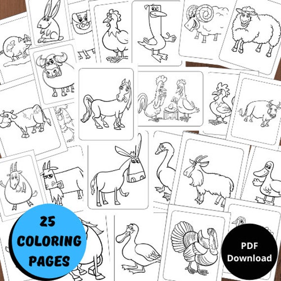 Farm Animal Coloring Pages  25 Printable Animal Coloring