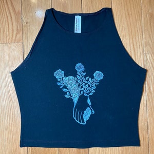 All Sizes // Handstamped Blockprint BLM Cropped Tank Top