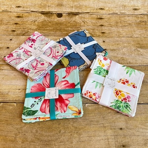 Fabric Coasters, Set of 4 coasters, Double Sided Coasters, floral coasters
