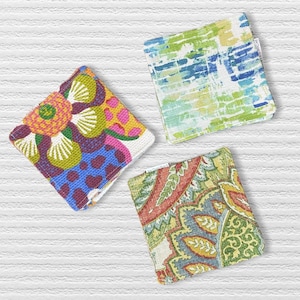 Fabric Coasters, Set of 4 coasters, Double Sided Coasters, floral coasters