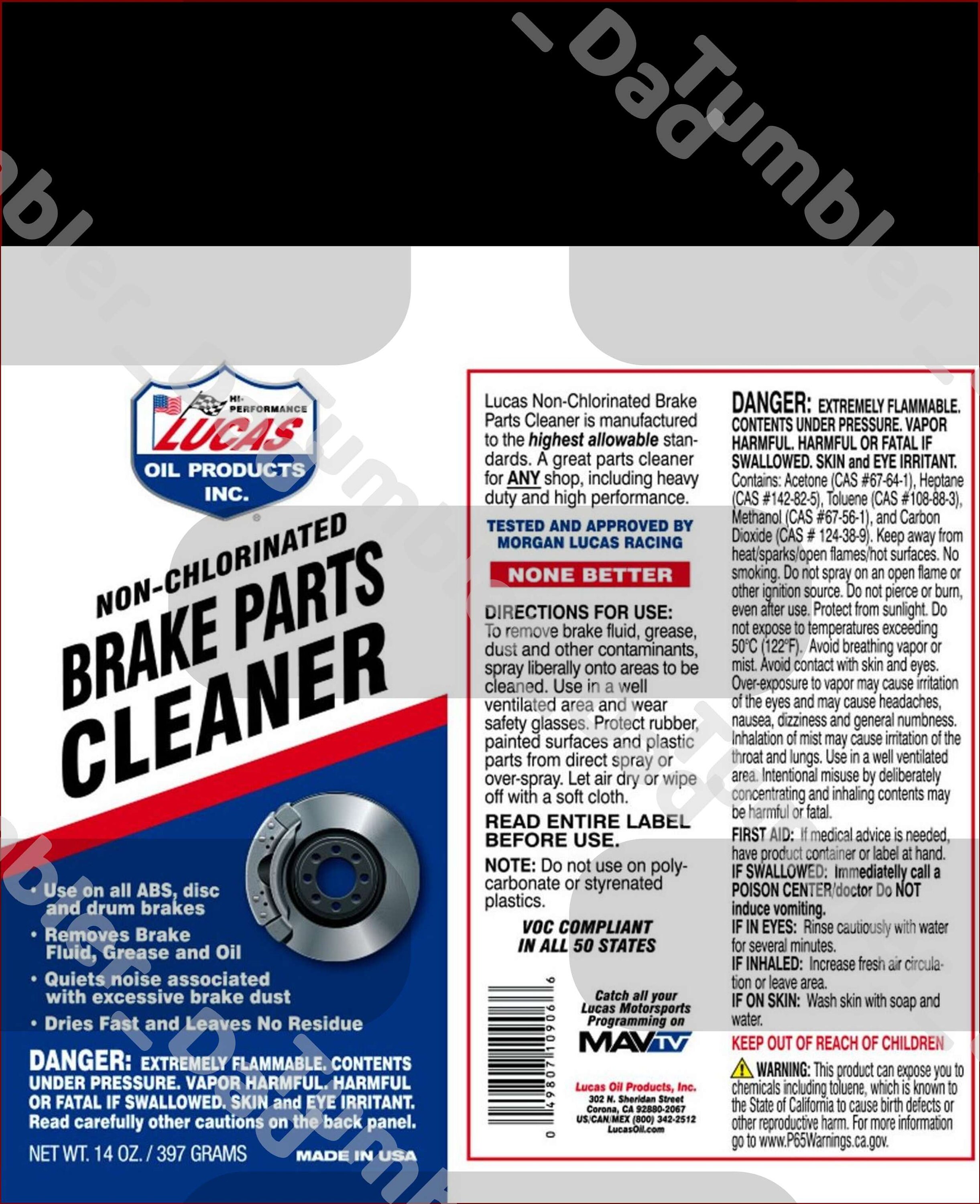 Lucas Brake Cleaner Image 20oz Tumbler Skinny Only Etsy