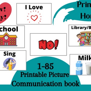Easy! Print @ Home Communication Book 85 Digital Cards! 3x5in Everyday Items. Food Picture Card. Autism Visual Aid. Visual Aid. Speech Delay