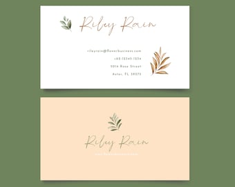 Floral Business Card Template Instant Download, Super Easy Customization, Editable, Printable Business Card, Boutique Store Business Card