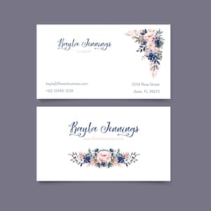 Floral Business Card Template Instant Download, Mothers Day Gift Idea, Editable PDF, Printable Business Card, Flower Shop, Floral