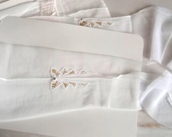 Bridal burlesque nylon panties, 2 pairs of white vintage nylon panties from 80s, small size