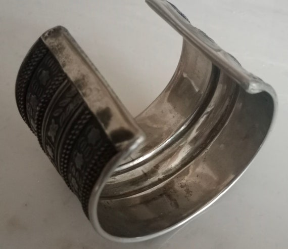 Patterned Cuff Bracelet With Embossed Scroll Desi… - image 3