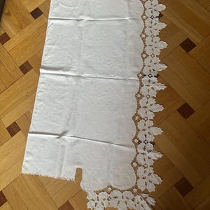 Vintage Cottage French Country Style Linen  Kitchen Window Curtain Kitchen