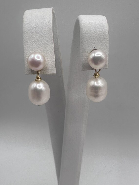 Boucles D'oreilles Pendantes Perles D'eau Douce Bleutées Argent 925 - Neuf Avec étiquettes