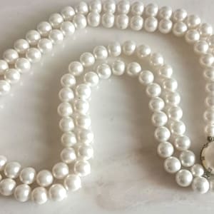Collana vintage a due fili di perle finte, da 60x