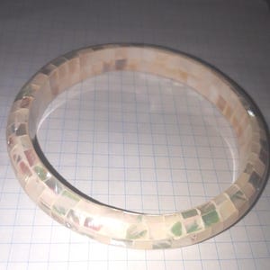 Mother of Pearl Vintage Bangle Bracelet, mother-of-pearl bracelet