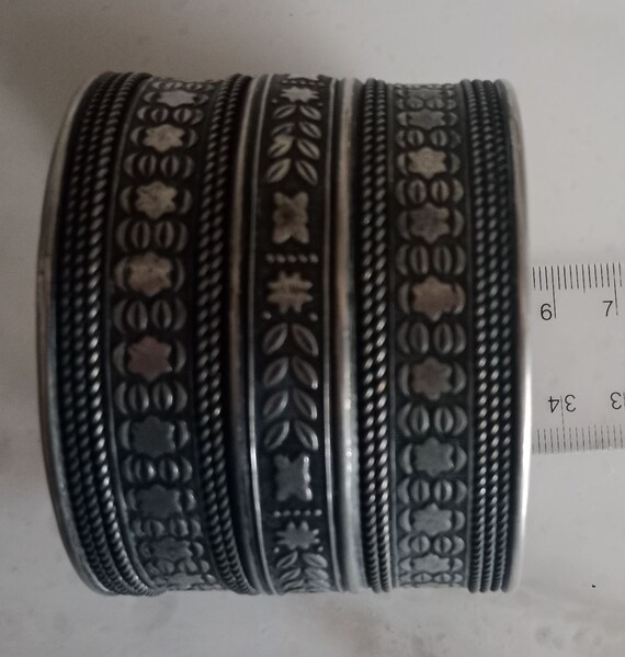 Patterned Cuff Bracelet With Embossed Scroll Desi… - image 6