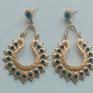 Large earrings, statement earrings, Gold drop earrings
