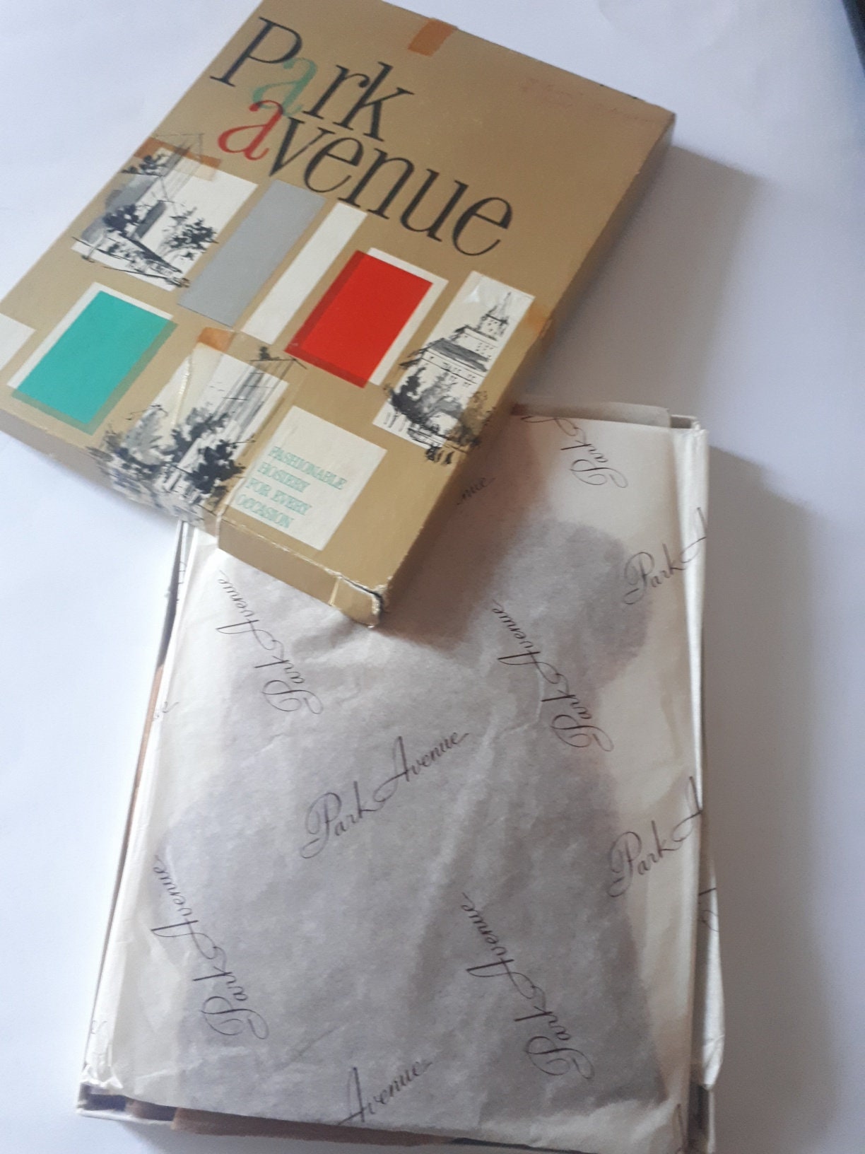 Bas Nylon Fully Fashioned Vintage - Taille T2, Marron, Talon Cubain - Neuf Avec étiquettes