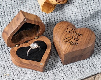 Personalized Heart Shaped Jewelry Box Valentines Day Love Gift Box Be My Valentine!! Handcrafted Keepsake Laser Engraved Wooden Ring Box