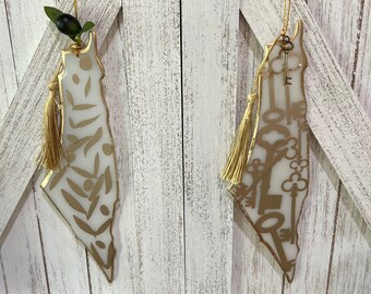 Palestine Map Wall Hanging | Palestine Map with keys or olives  | Hand made Palestine decoration |