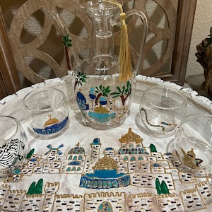 Palestine Arabic Coffee Cups Set of 4 and Coffee Pot Hand-painted With ...