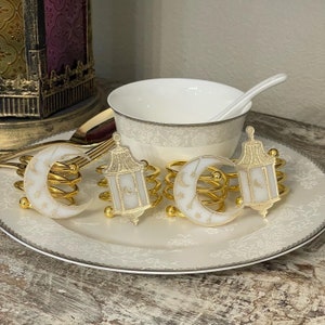 Ramadan Lantern and crescent mix and match. Napkin rings Set of 4 or 6 or 8 or 12 image 8