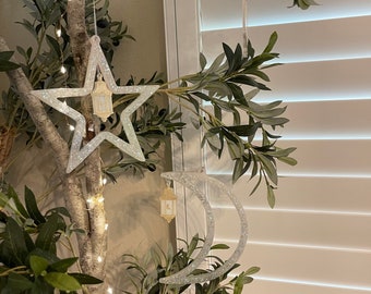 Ramadan Crescent or star Wall Hanging | Ramadan Tree Ornament | Ramadan Decoration | Hilal Ramadan