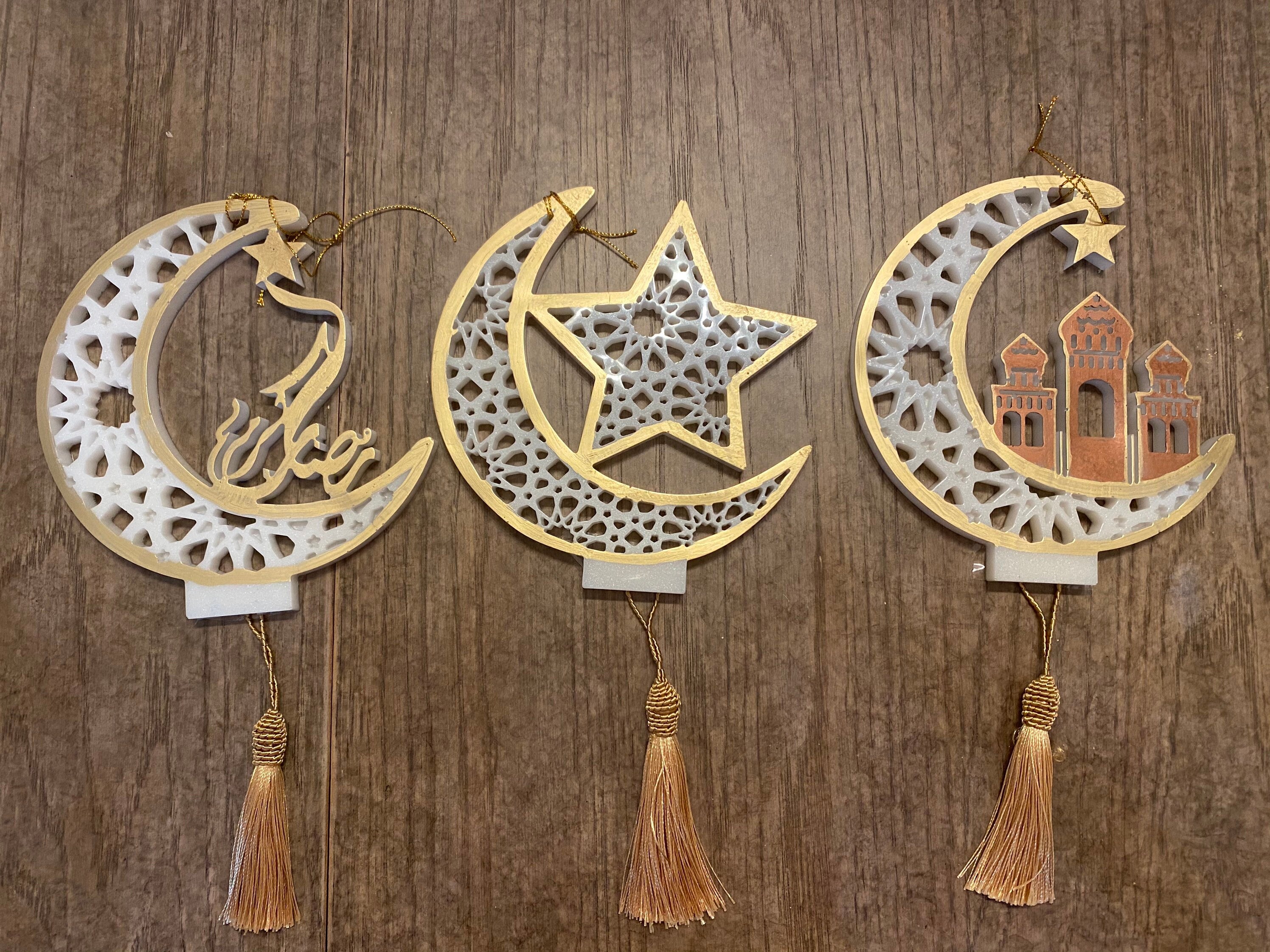 9 stuks Ramadan decoraties voor huis, Moon Star Wind Light Castle