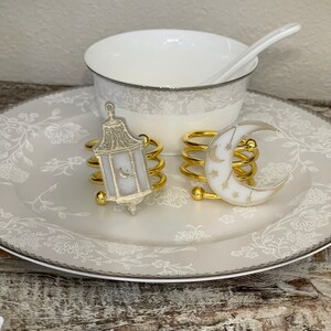 Ramadan Lantern and crescent mix and match. Napkin rings Set of 4 or 6 or 8 or 12 image 7