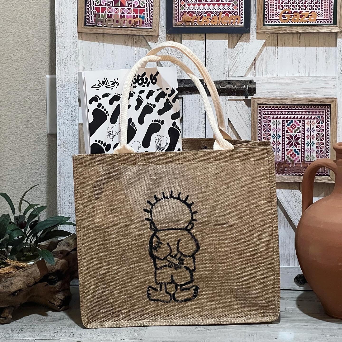 Palestine Handalah Hand Painted Tote Bag | Palestine - Etsy