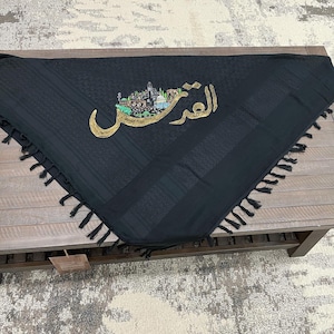 Palestine city hand  painted Kuffiya | Palestinian keffiyeh | Palestinian Home Decoration | Palestinian Art | Palestinian Decor| Palestine