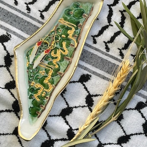 Custom Palestine Map Trinket dish | Leave a Note with the City Name | Palestinian Decoration Art | Palestinian Kitchen Gift | Home Welcoming