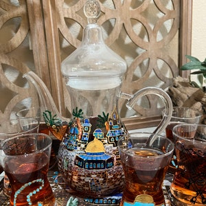 Palestine Tea Cups Set of 6 and Tea Pot Hand-painted With Option of the ...