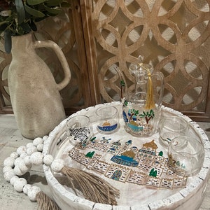 Palestine Arabic Coffee Cups Set of 4 and Coffee Pot Hand-painted With ...