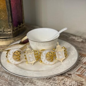 Ramadan Lantern and crescent mix and match. Napkin rings Set of 4 or 6 or 8 or 12 image 3