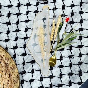 Palestine Map Trinket dish | with or without spoon | Palestinian Decoration Art | Palestinian Kitchen Gift | Home Welcoming