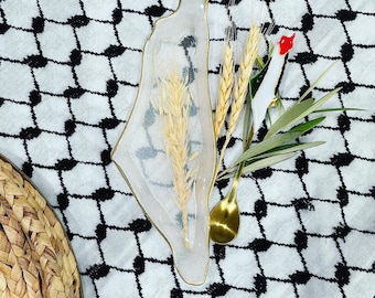 Palestine Map Trinket dish | with or without spoon | Palestinian Decoration Art | Palestinian Kitchen Gift | Home Welcoming