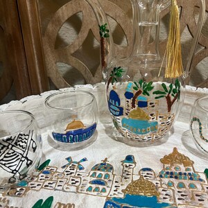 Palestine Arabic Coffee Cups Set of 4 and Coffee Pot Hand-painted With ...