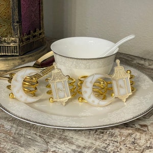 Ramadan Lantern and crescent mix and match. Napkin rings Set of 4 or 6 or 8 or 12 image 9