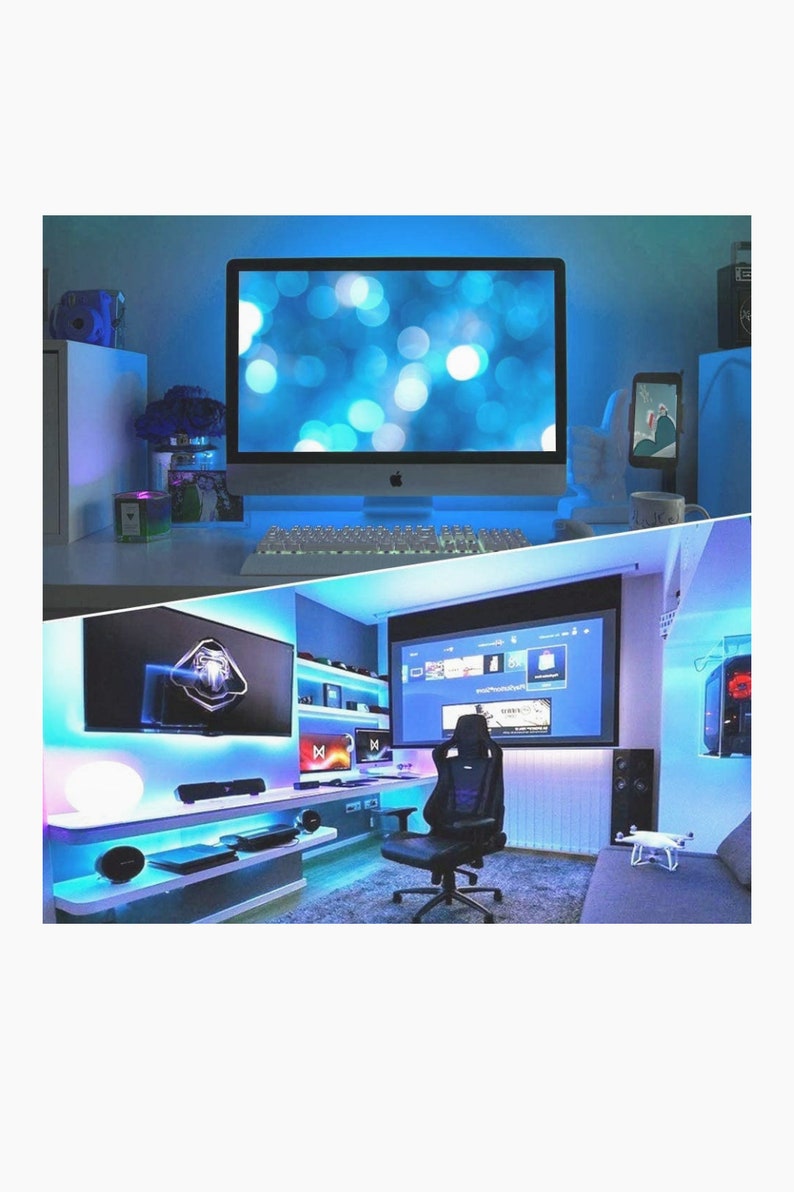 Salon Porch Lights Home Decor Home Decoration Kitchen Lights Game Lights Party Lights RGB Bedroom Man Cave 16/' Led Strip Lights