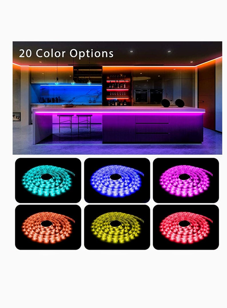 Salon Porch Lights Home Decor Home Decoration Kitchen Lights Game Lights Party Lights RGB Bedroom Man Cave 16/' Led Strip Lights
