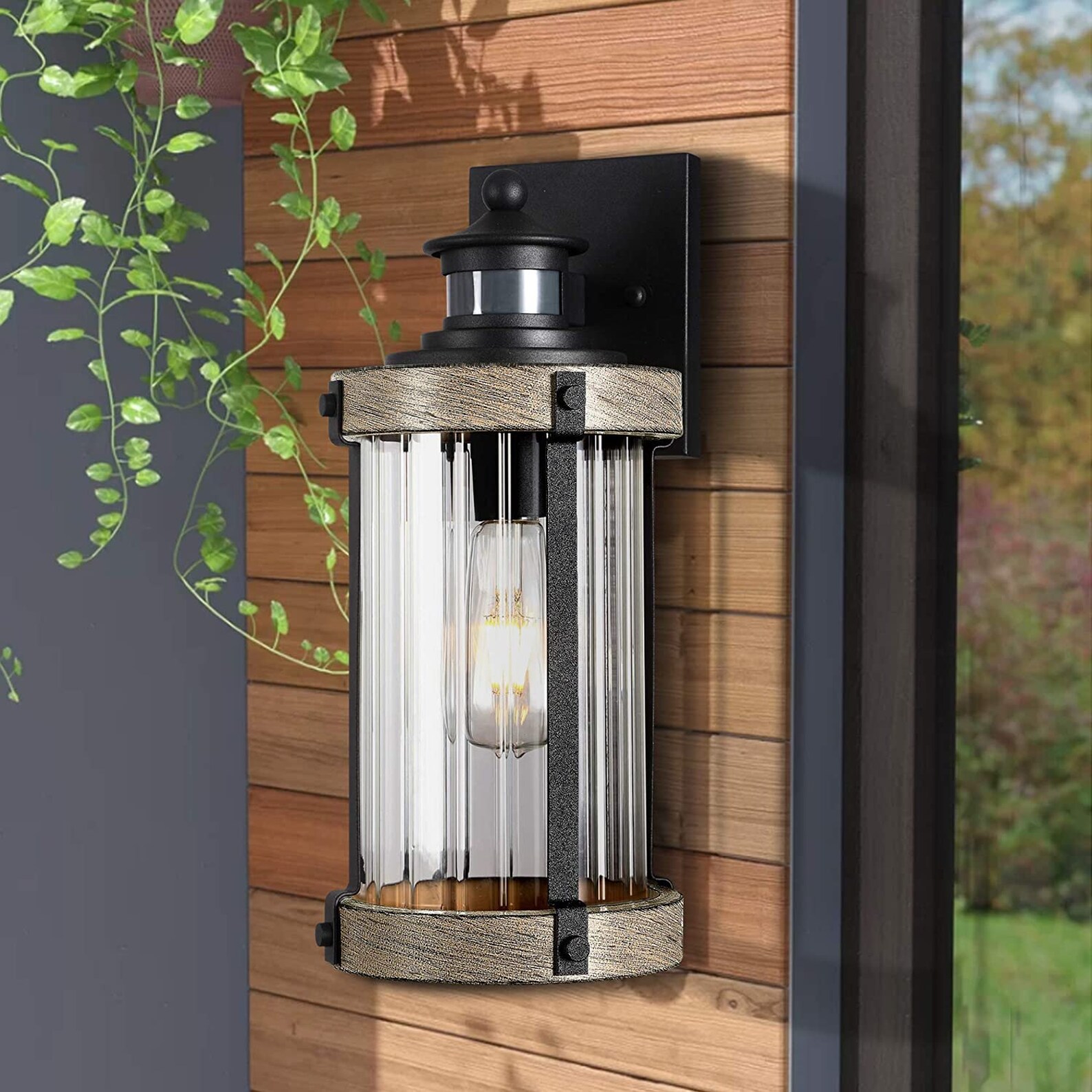 Motion Sensor Outdoor Wall Lantern LampRustic Dusk to Dawn Etsy