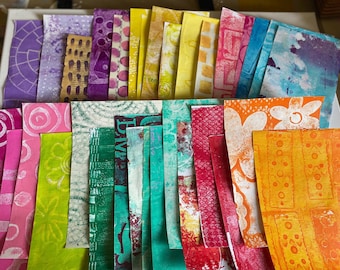 Vibrant Fun & Colorful Variety Painted Paper set - altered junk journal collage mixed media paper