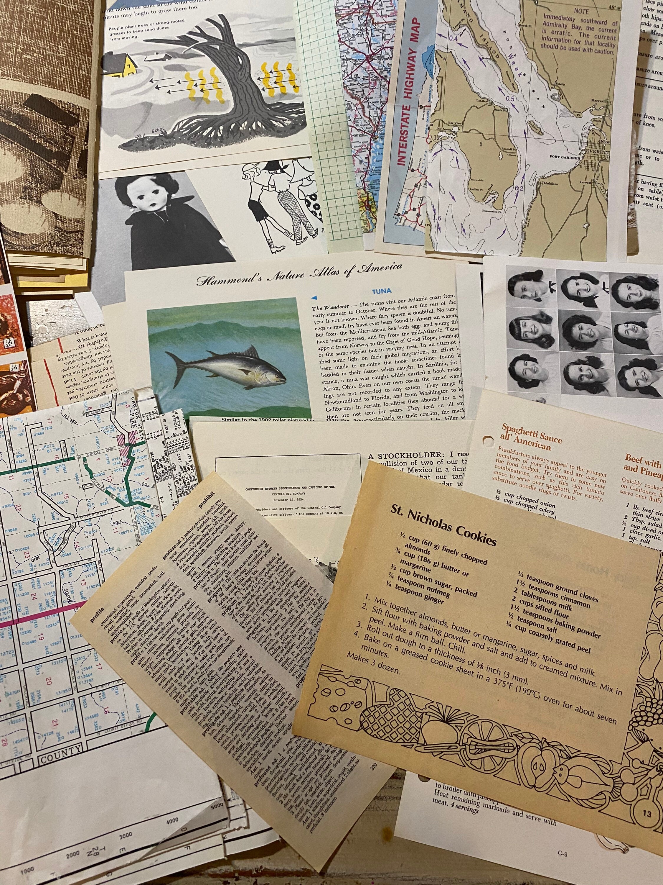 Unique Vintage Paper Pack - Book Pages PLUS Authentic Ephemera for Junk ...