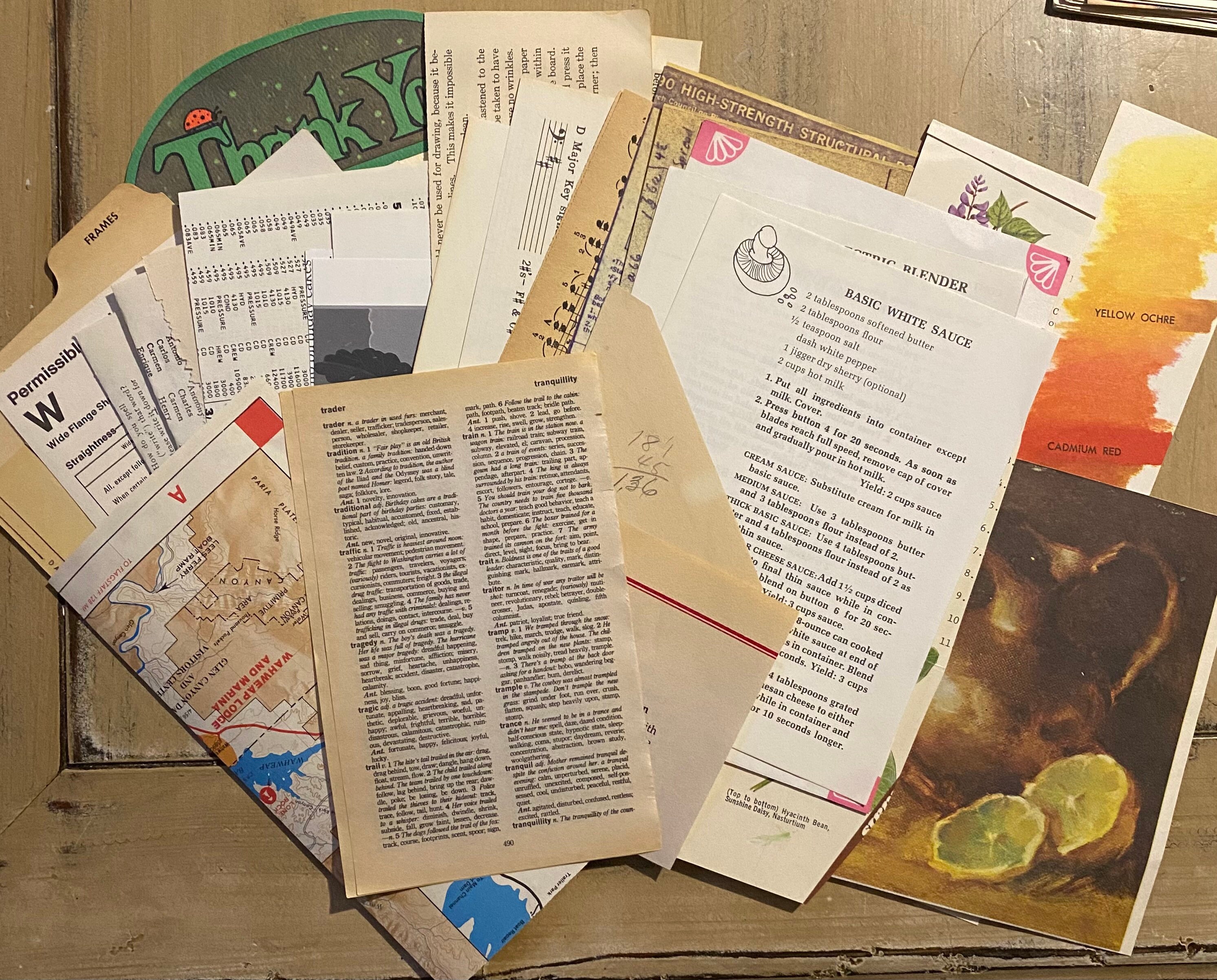 Unique Vintage Paper Pack - Book Pages PLUS Authentic Ephemera for Junk ...